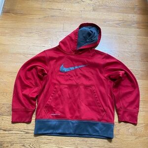 Nike Boys Youth Small Thermafit Bold Red Pullover Hoodie Sweatshirt
